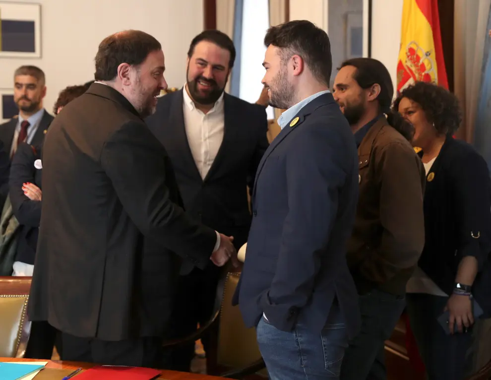 Diputados electos catalanes presos en el Congreso