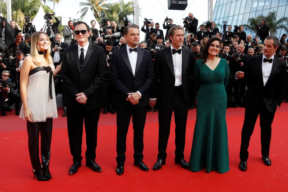 72nd Cannes Film Festival - Screening of the film "Once Upon a Time in Hollywood" in competition - Red Carpet Arrivals - Cannes, France, May 21, 2019. Director Quentin Tarantino and cast members Brad Pitt and Leonardo DiCaprio arrive. REUTERS/Eric Gaillard [[[REUTERS VOCENTO]]] FILMFESTIVAL-CANNES/ONCE UPON A TIME IN HOLLYWOOD