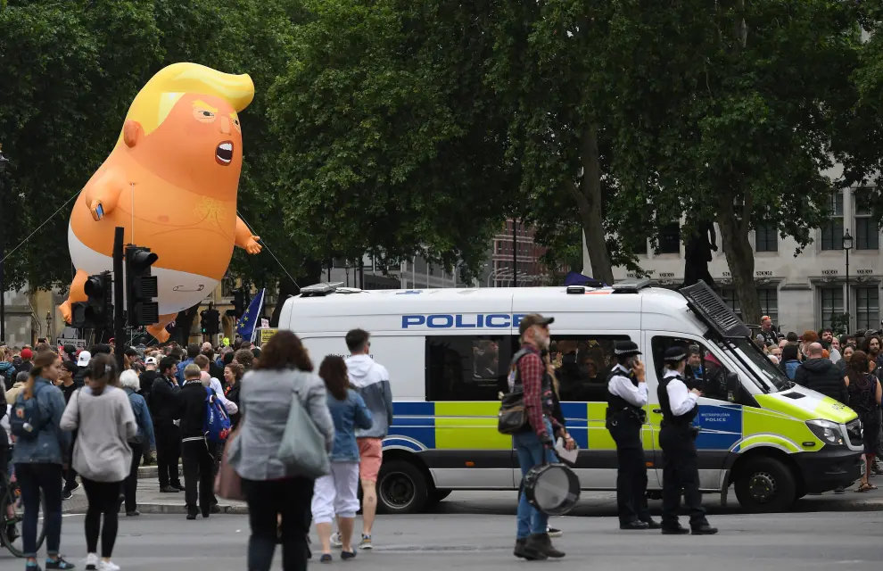 A man dressed as U.S. President Donald Trump takes part in an anti-Trump protest in London, Britain, June 4, 2019. REUTERS/Alkis Konstantinidis  TEMPLATE OUT [[[REUTERS VOCENTO]]] USA-TRUMP/BRITAIN