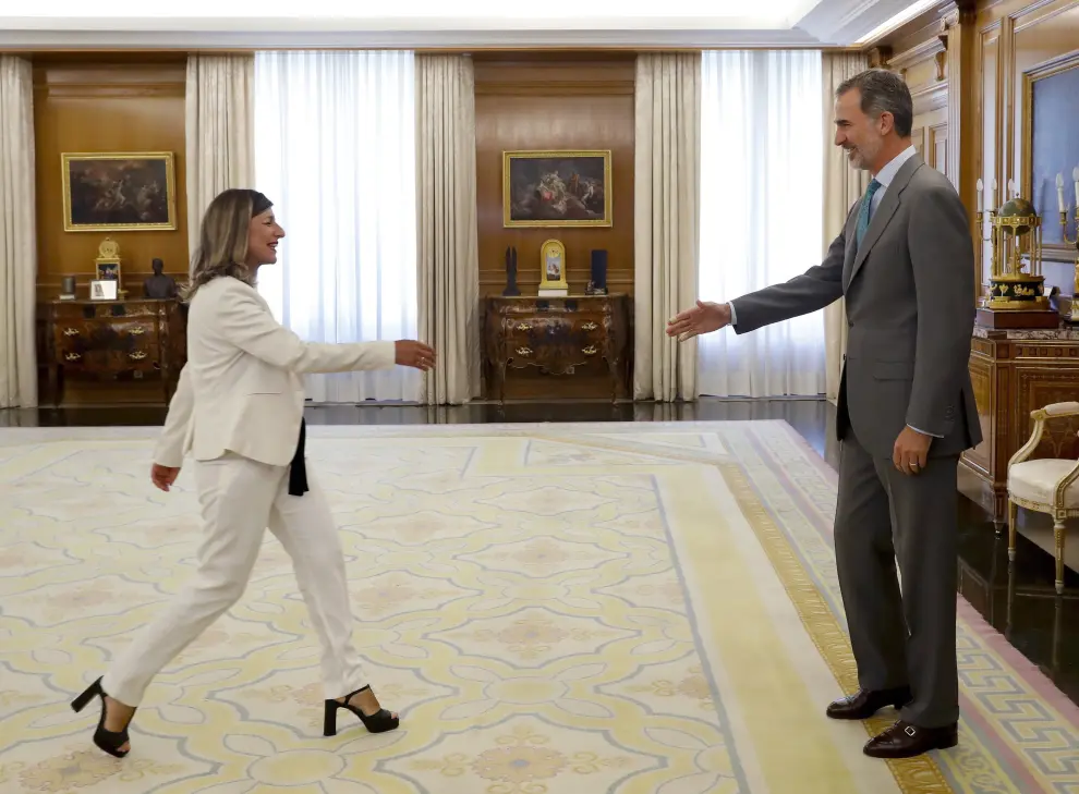 El Rey recibe a la diputada gallega de Mareas en Común Yolanda Díaz