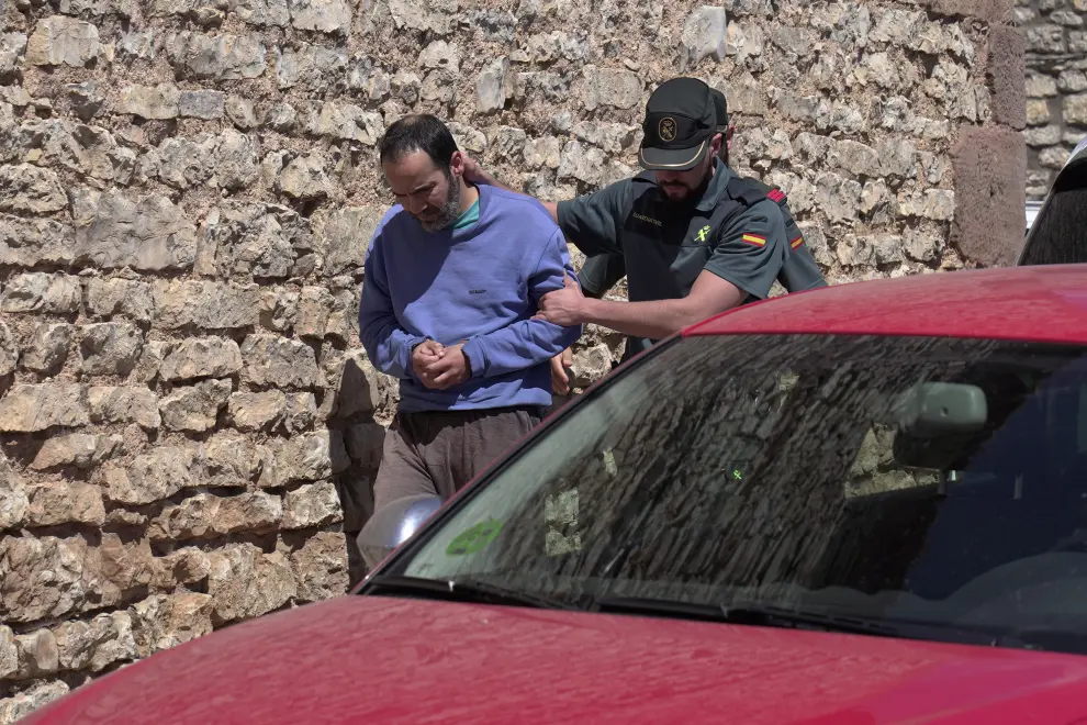 Pedro Blasco acusado dela muerte de su madre en Pozondon (Teruel). esconducida a la reconstruccion de los hechos Foto /Antonio Garcia/Bykofoto.20/06/19 [[[FOTOGRAFOS]]]