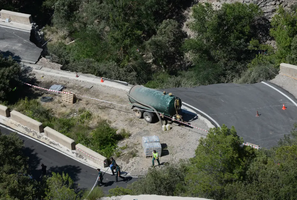 Accidente con dos trabajadores muertos en obras de carretera en Arcos de las Salinas /2019-07-05/ Foto: Jorge Escudero [[[FOTOGRAFOS]]]
