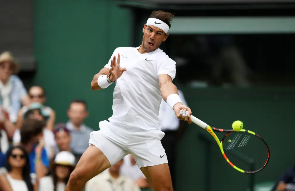 Tennis - Wimbledon - All England Lawn Tennis and Croquet Club, London, Britain - July 6, 2019  France's Jo-Wilfried Tsonga in action during his third round match against Spain's Rafael Nadal  REUTERS/Tony O'Brien [[[REUTERS VOCENTO]]] TENNIS-WIMBLEDON/