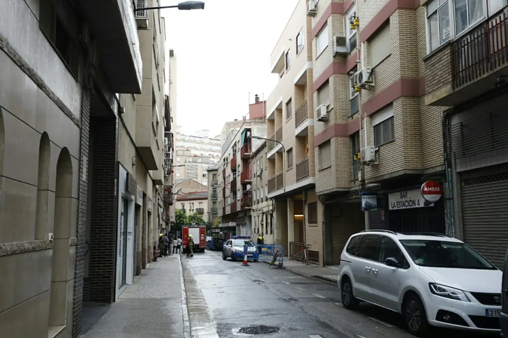 Derrumbe parcial de un edificio en el barrio de Jesús de Zaragoza.