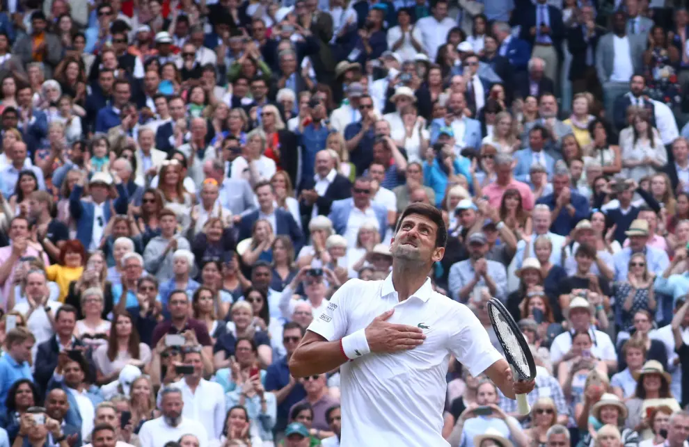 Final de Wimbledon entre Federer y Djokovic.