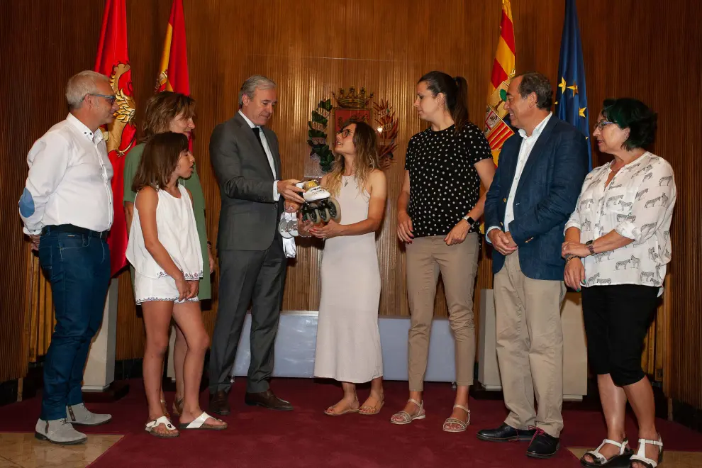 Nerea Langa recibida en el Ayuntamiento de Zaragoza