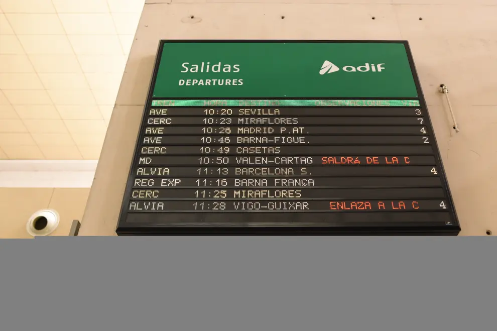 Afecciones de la huelga de Renfe en la estación de Delicias de Zaragoza