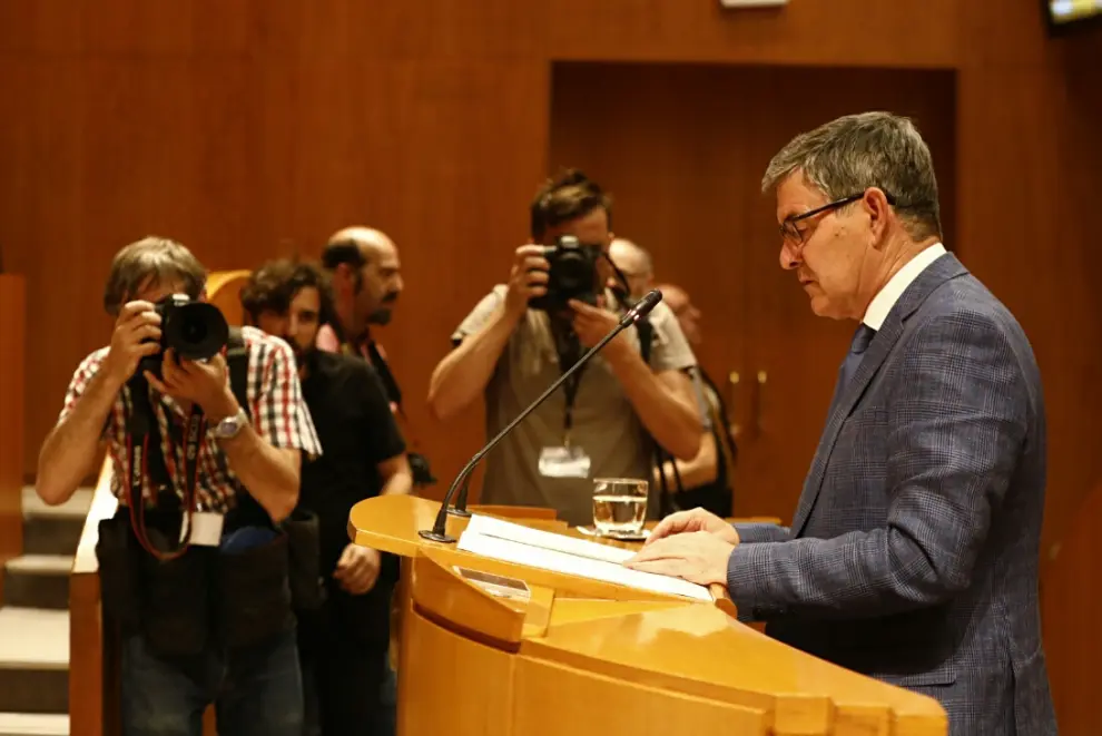 Vicente Guillén (PSOE), en la segunda sesión de investidura de Lambán.