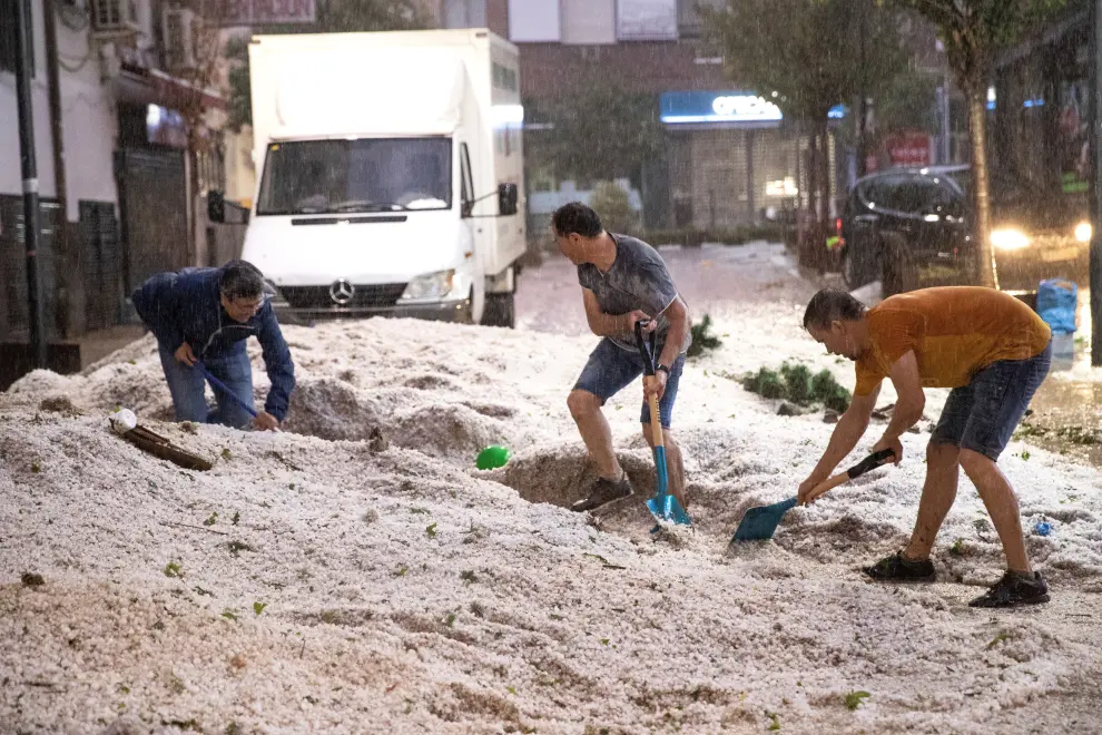 Las fuertes tormentas provocan inundaciones en Arganda del Rey (Madrid).