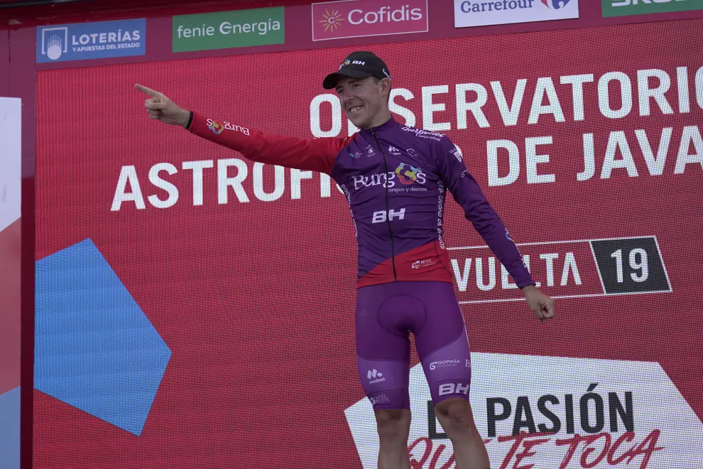 Llegada de Ángel Madrazo, ganador de la quinta etapa de La Vuelta a España 2019