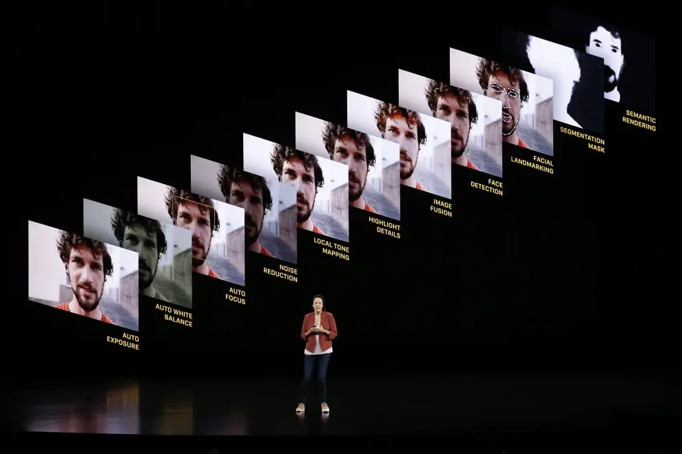 Cupertino (United States), 10/09/2019.- Apple Vice President of worldwide iPod, iPhone, and iOS product marketing Greg Joswiak speaks during the Apple Special Event in the Steve Jobs Theater at Apple Park in Cupertino, California, USA, 10 September 2019. (Estados Unidos) EFE/EPA/JOHN G. MABANGLO Apple Special event at Apple Park