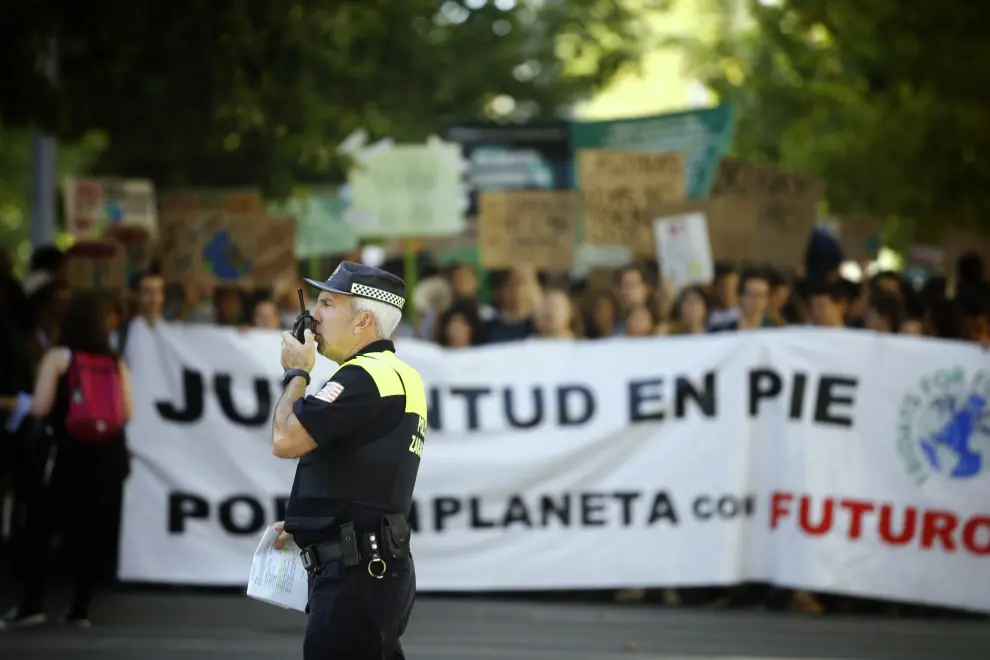 Manifestación por el clima en Zaragoza.