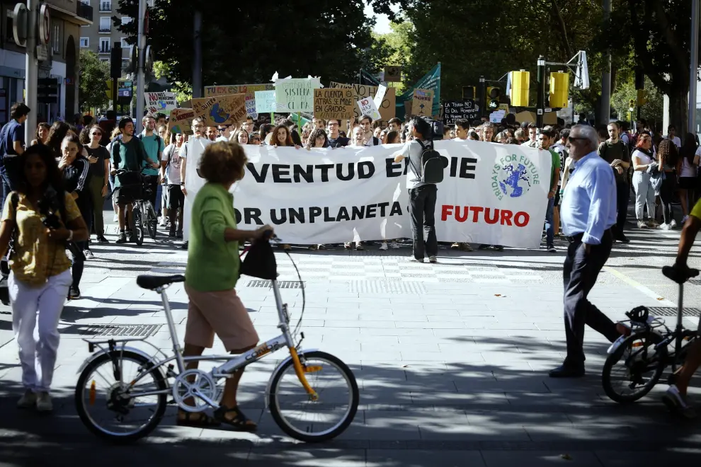 Manifestación por el clima en Zaragoza.