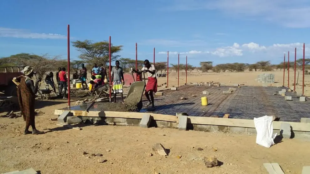 Imágenes del proceso de construcción del centro infantil educativo y nutricional que llevará el nombre de Ismael Pascual en Kenia.