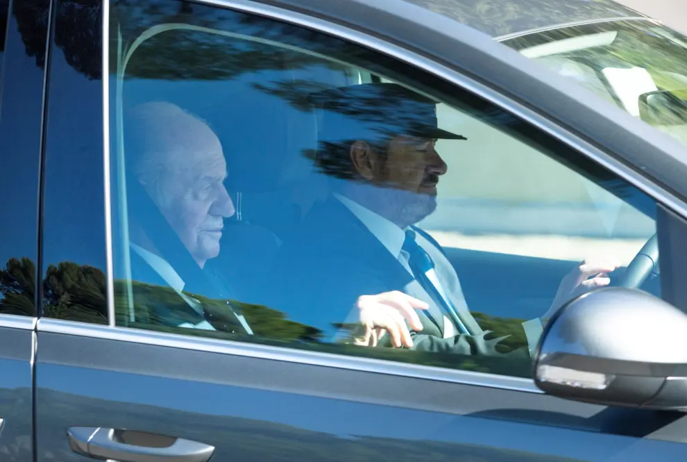 El rey Juan Carlos, a su llegada al enlace del tenista.