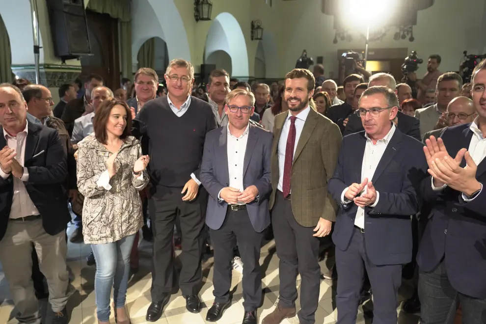 El presidente del PP, Pablo Casado, en su visita este miércoles 23 de octubre a Teruel