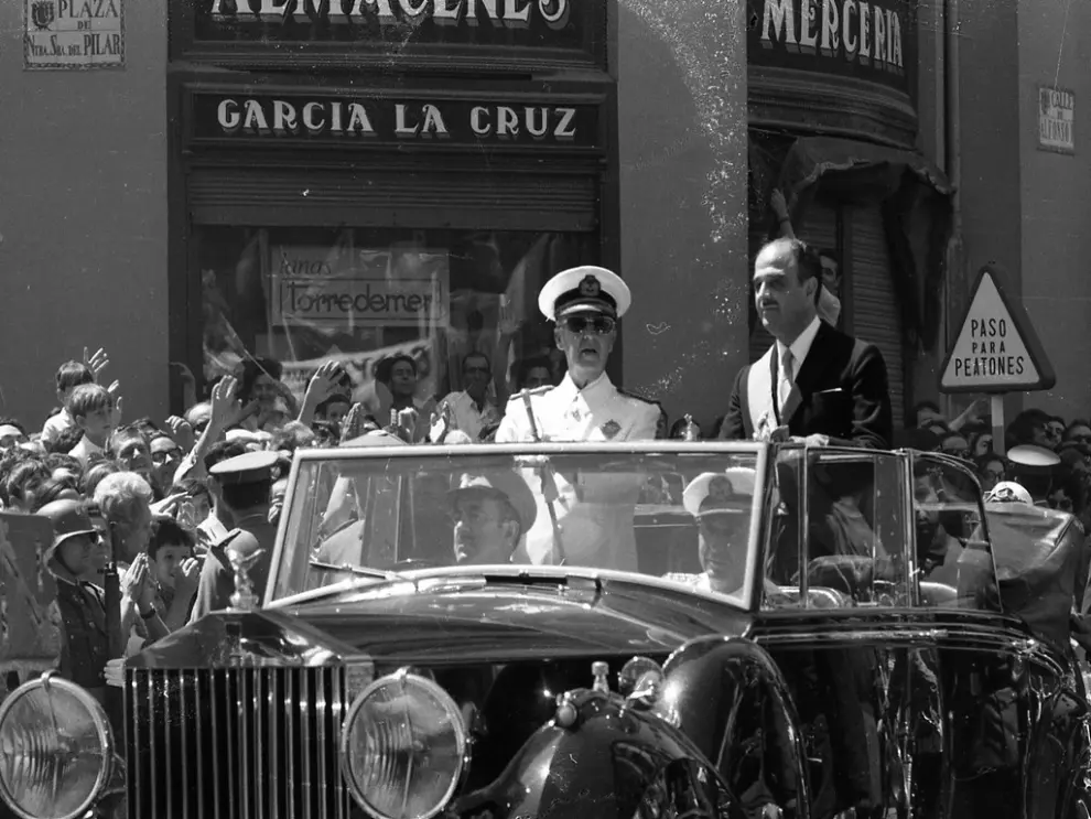 Las visitas de Franco por Aragón, en imágenes