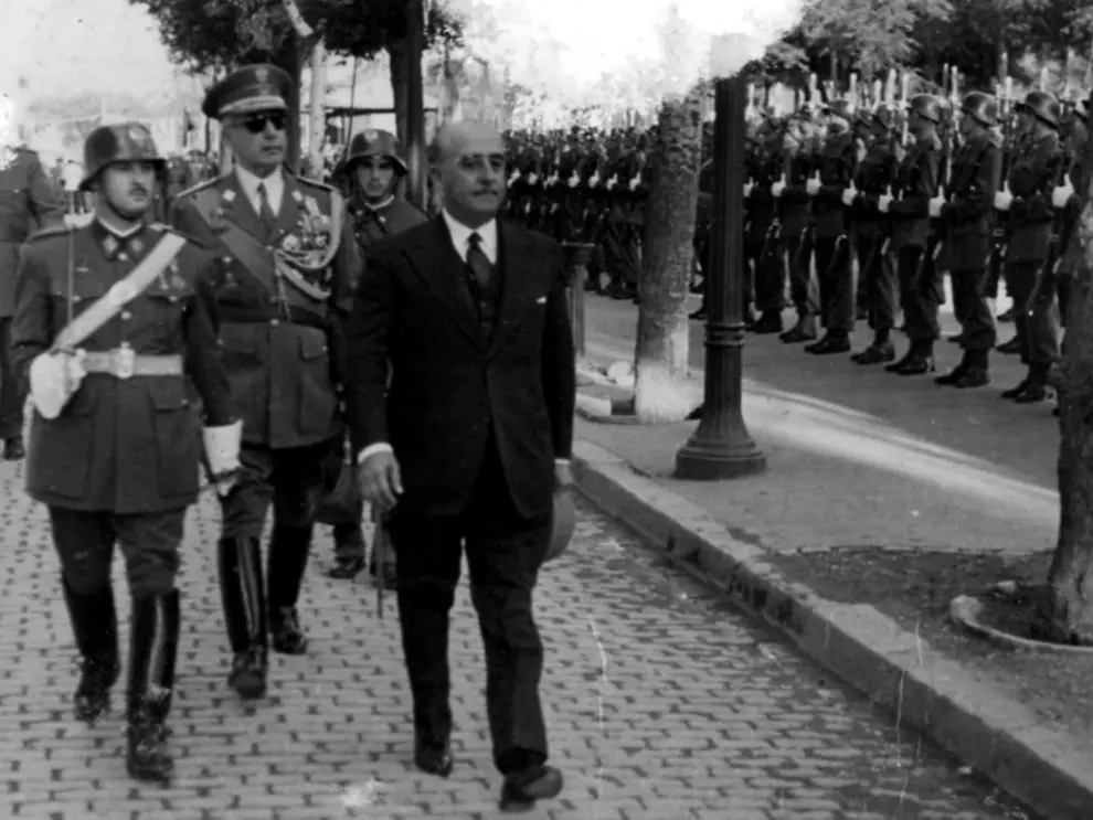 Las visitas de Franco por Aragón, en imágenes