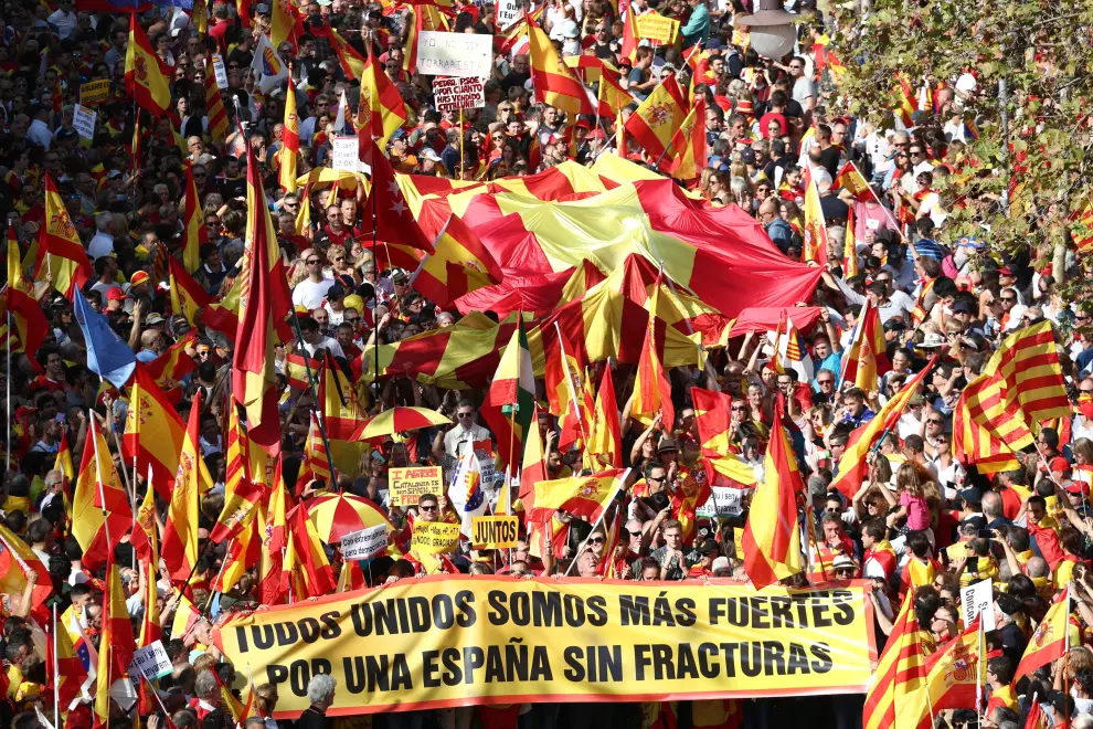 Manifestación constitucionalista en Barcelona.