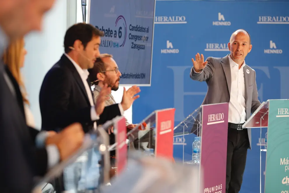 Deabate Heraldo con los seis candidatos al Congreso por Zaragoza el 10-N