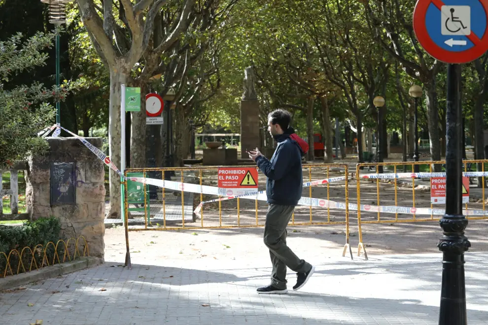 El viento ha obligado a cerrar los parques de Huesca