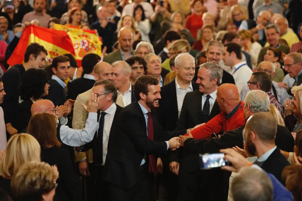 Mitin del candidato del PP Pablo Casado en Zaragoza
