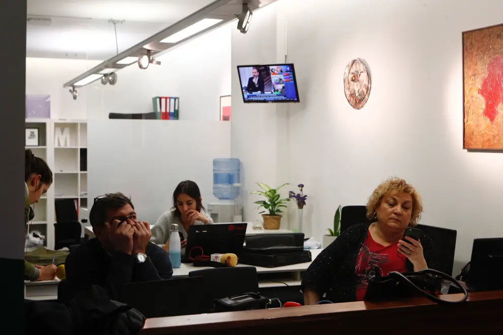 Sede electoral de CHA en Zaragoza.