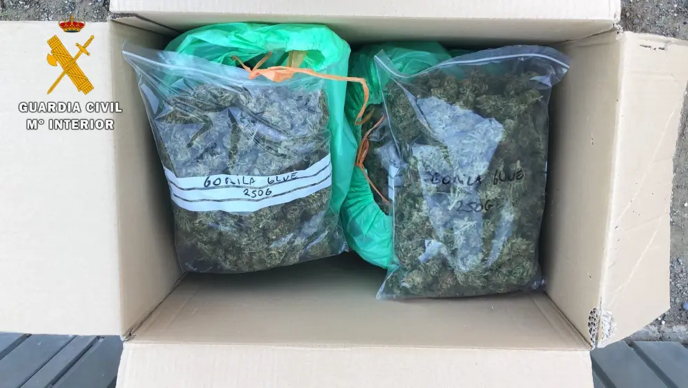 Intervienen 8,5 kilos de marihuana en la provincia de Huesca