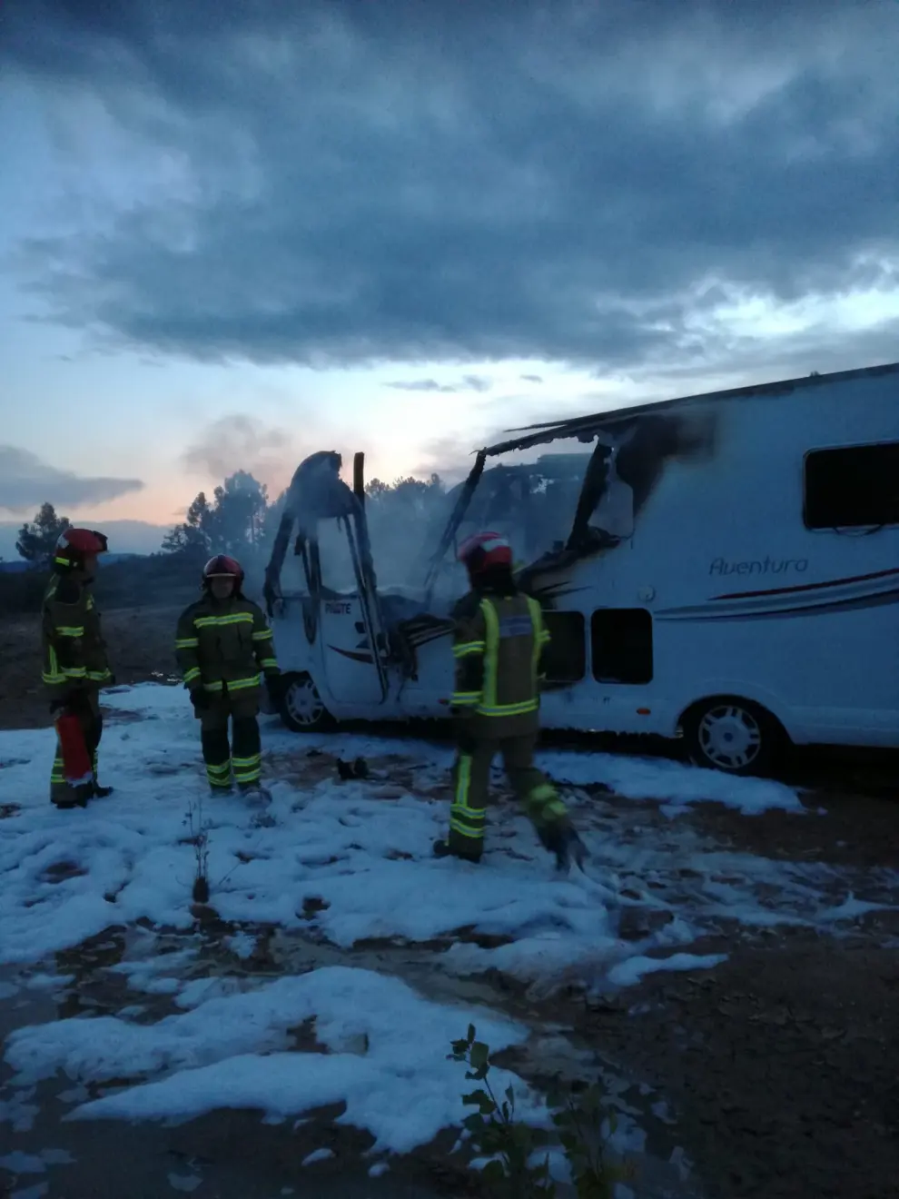 Incendio en una caravana en Teruel