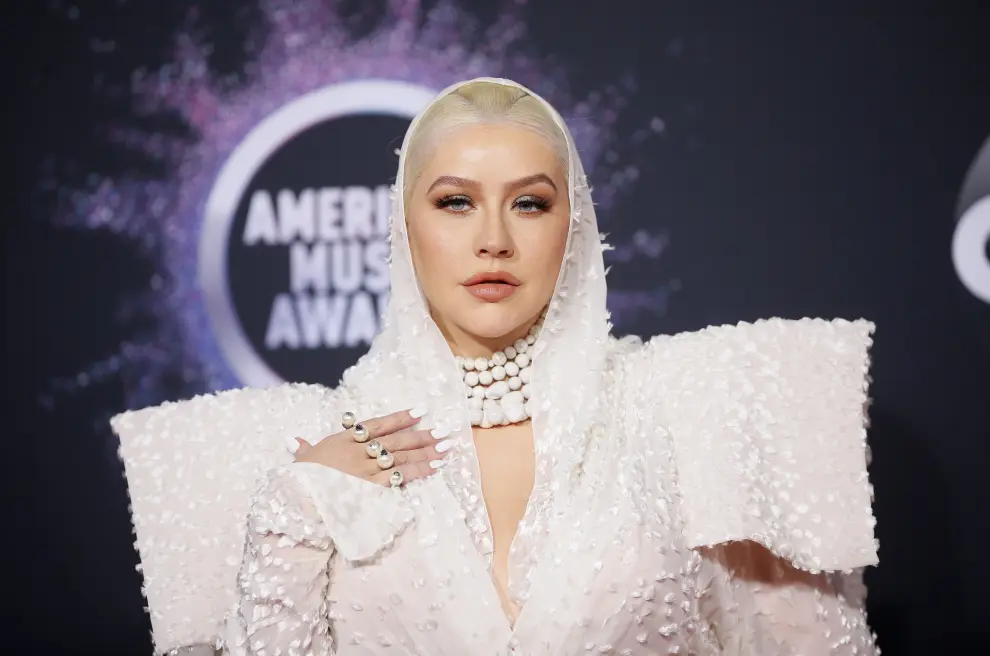 Christina Aguilera en la alfombra roja de los American Music Awards
