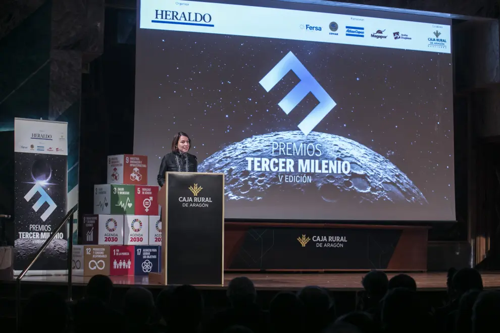 Quinta edición de los Premios Tercer Milenio, celebrados en la sede de Caja Rural de Aragón en Zaragoza