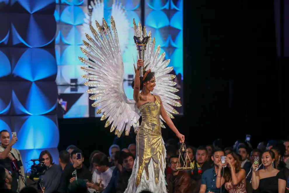 Atlanta (United States), 07/12/2019.- Contestants walk in their swimsuits during the Miss Universe 2019 preliminary round in Atlanta, Georgia, USA, 06 December 2019. The final stages of the competition will take place on 08 December 2019 in Atlanta. (Estados Unidos) EFE/EPA/BRANDEN CAMP Miss Universe 2019 preliminary round in Atlanta