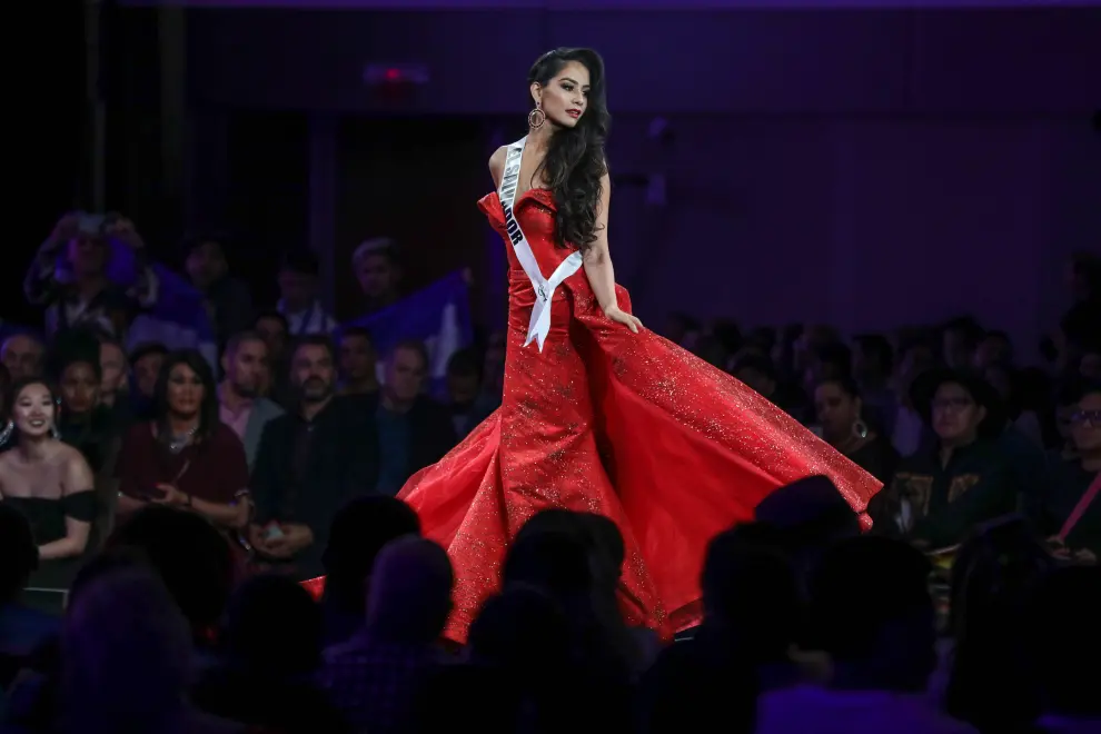 Atlanta (United States), 07/12/2019.- Miss France Maeva Coucke walks during the Miss Universe 2019 preliminary round in Atlanta, Georgia, USA, 06 December 2019. The final stages of the competition will take place on 08 December 2019 in Atlanta. (Francia, Estados Unidos) EFE/EPA/BRANDEN CAMP Miss Universe 2019 preliminary round in Atlanta