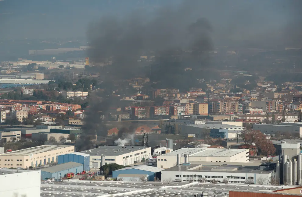 Incendio de una planta química en Montanés del Vallés (Barcelona).