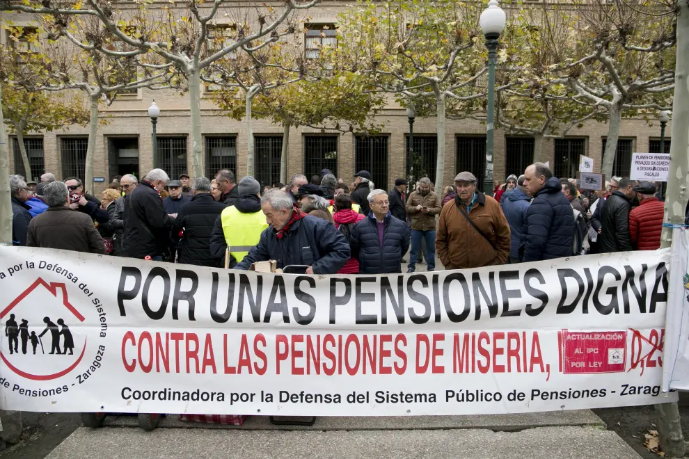 Protesta de pensionistas en Zaragoza