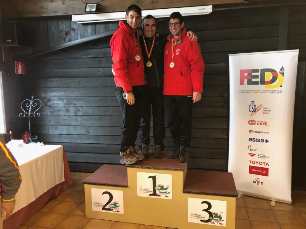 Campeonato de España de Esquí Nórdico de Personas con Diversidad Funcional.  Podio habilidades mixta