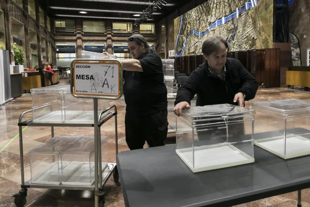 Preparativos elecciones de abril en el Ayto de Zaragoza que se convertirá en el mayor Colegio Electoral de Aragón