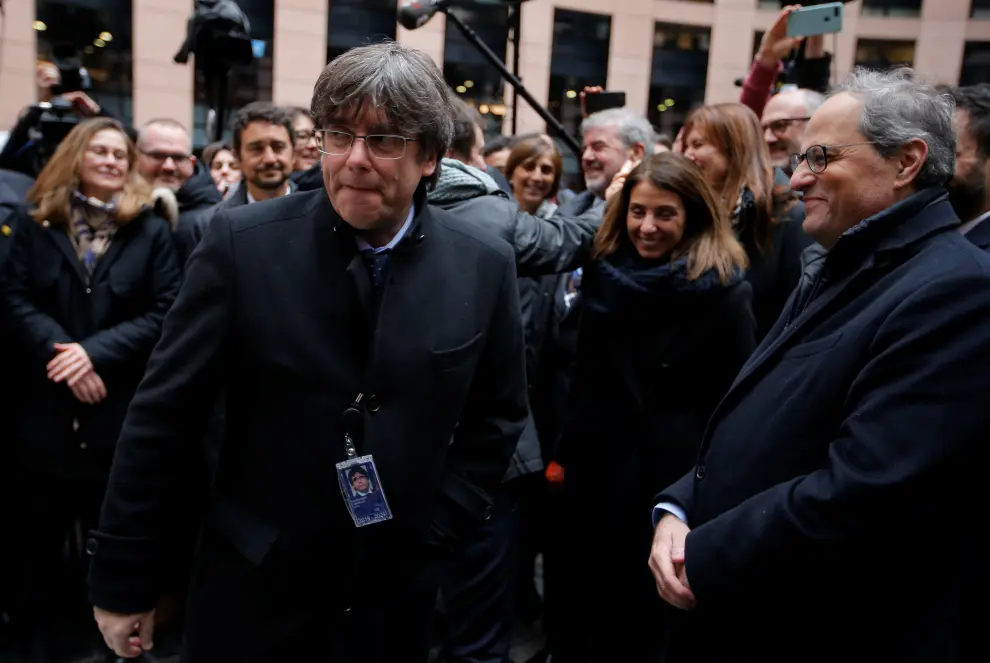 Former members of the Catalan government Carles Puigdemont, arrives to attend his first plenary session as a member of the European Parliament in Strasbourg, France, January 13, 2020. REUTERS/Vincent Kessler [[[REUTERS VOCENTO]]] SPAIN-POLITICS/CATALONIA-EU