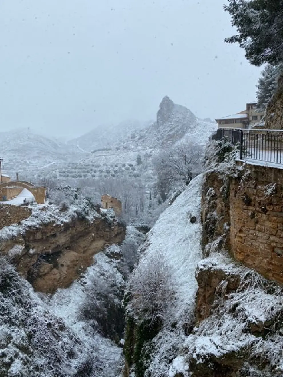 Borrasca Gloria en Aragón: nieve en Molinos
