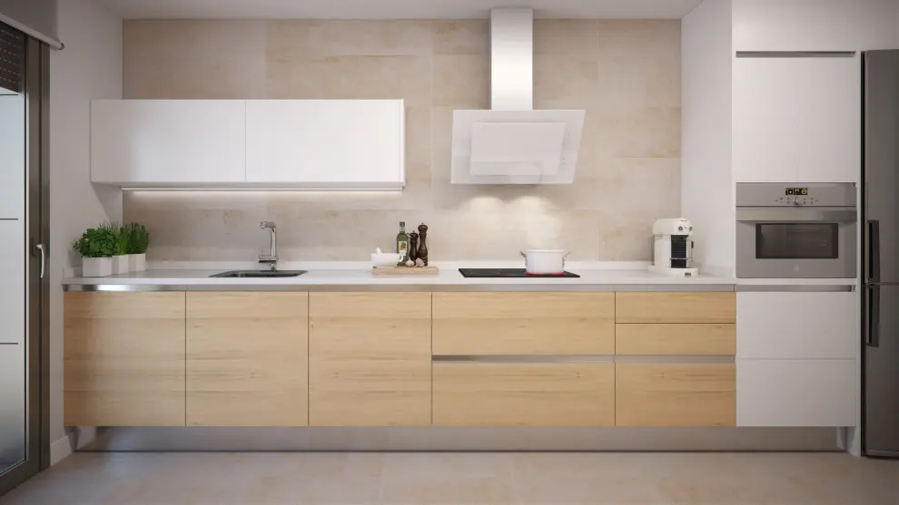 Las cocinas de las viviendas cuentan con equipamiento integral de electrodomésticos.