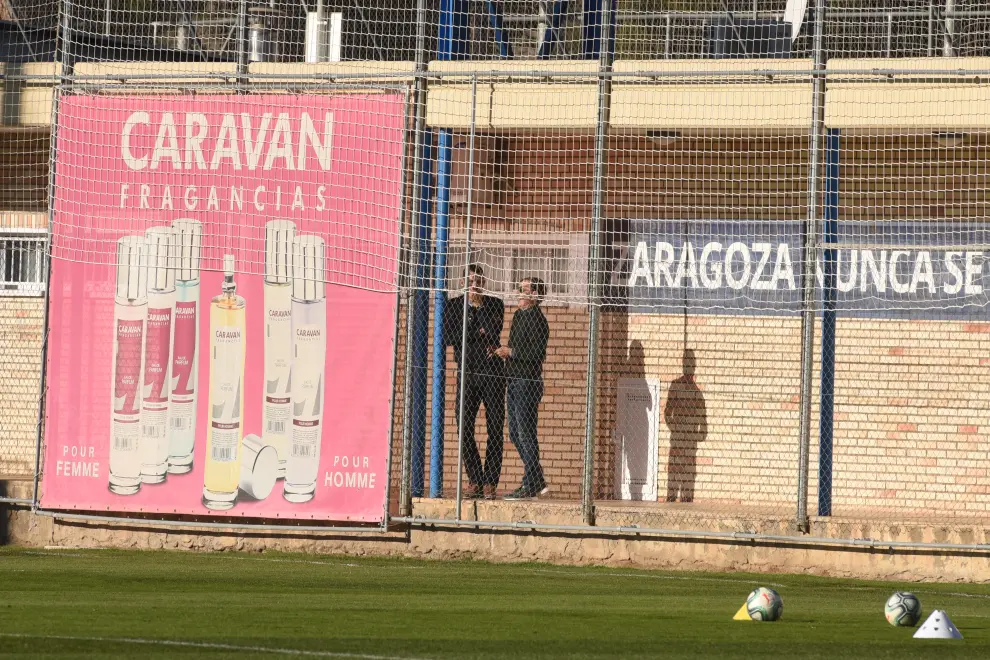 La plantilla del Real Zaragoza ultima los detalles del partido contra el Cádiz.
