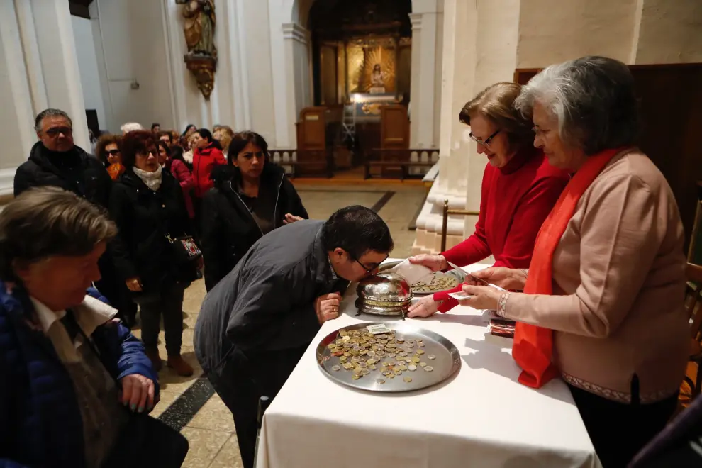La celebración de Santa Águeda en la iglesia del Portillo de Zaragoza