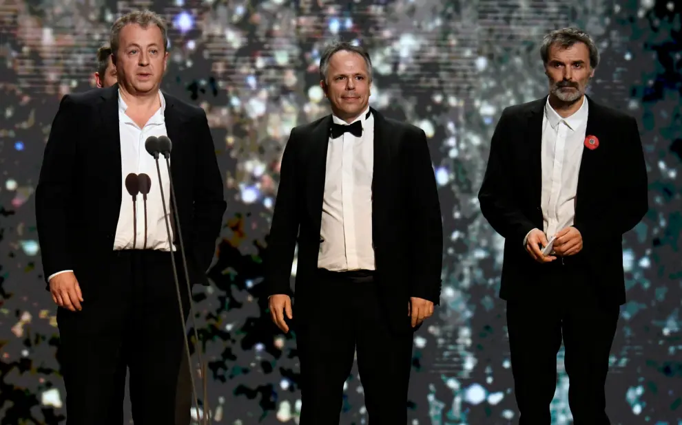 Director Jeremy Clapin speaks after receiving the Best Animated Short Film Award for his work in the short film ''J'ai perdu mon corps'' during the 45th Cesar Awards ceremony in Paris, France, February 28, 2020. REUTERS/Piroschka van de Wouw REFILE - CORRECTING FILM [[[REUTERS VOCENTO]]] AWARDS-CESARS/
