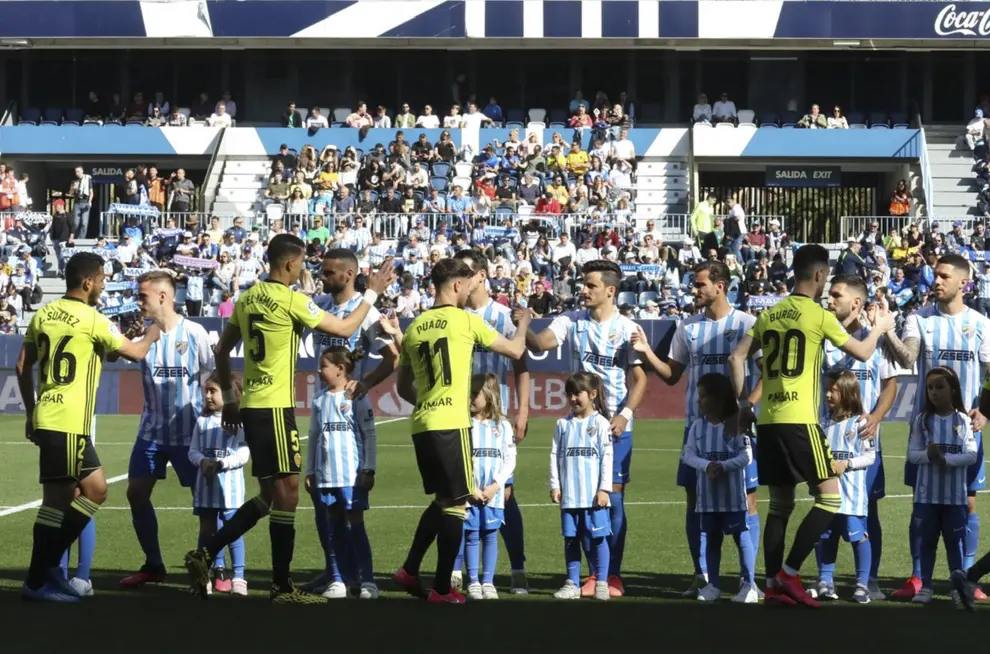 Partido Málaga-Real Zaragoza disputado en el estadio de La Rosaleda