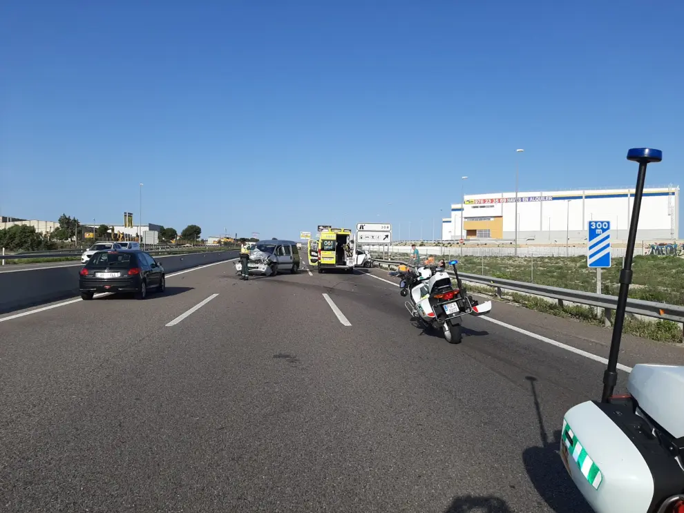 Accidente de tráfico en la A-2 en Zaragoza