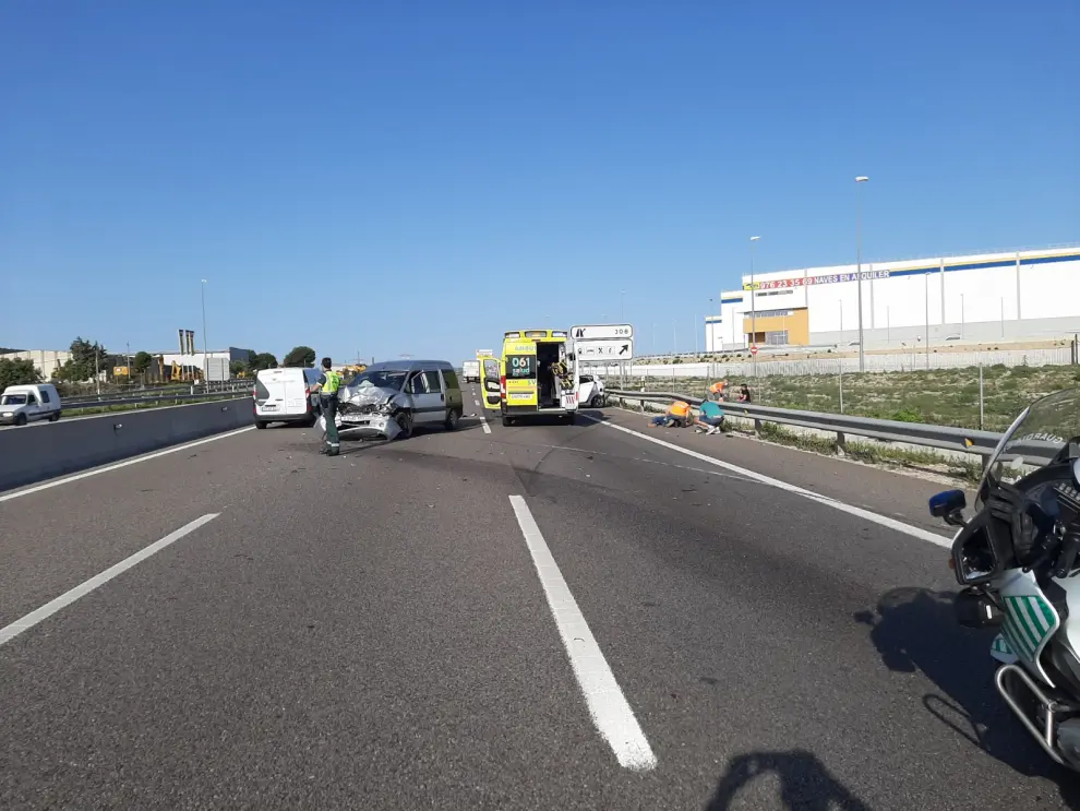 Accidente de tráfico en la A-2 en Zaragoza