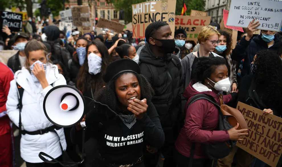Black Lives Matter protest in London in wake of George Floyd's death