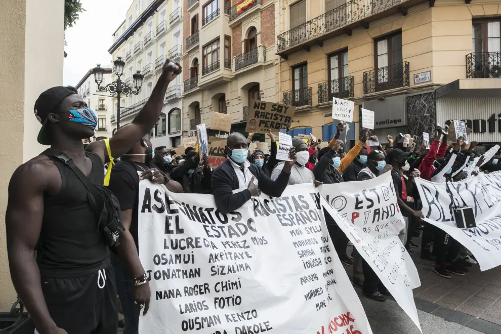 Manifestación contra el racismo en Zaragoza.