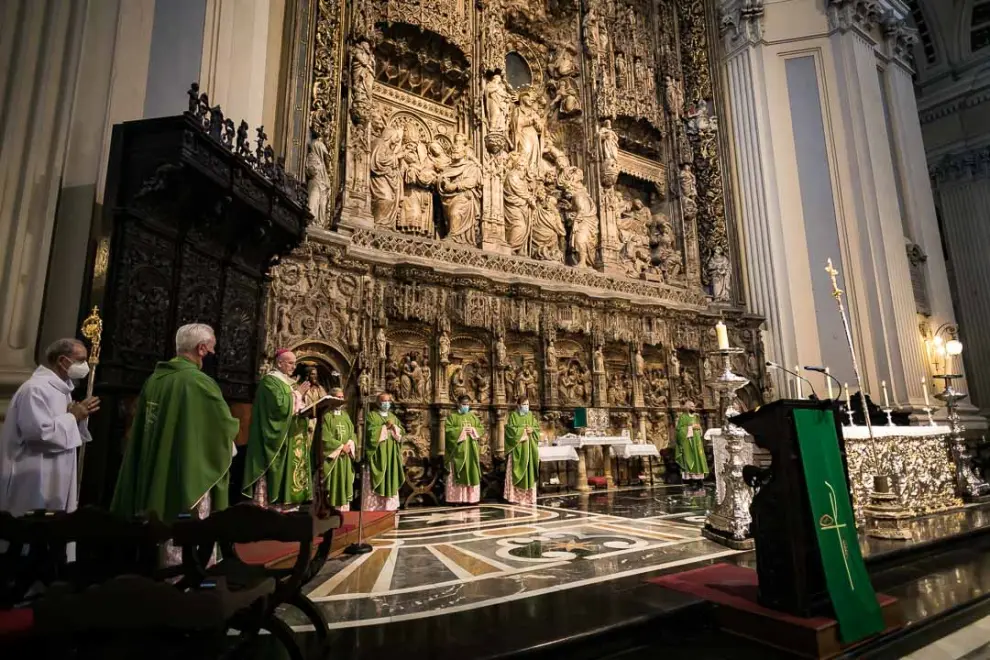 Misa funeral por los fallecidos en Zaragoza de la pandemia de la covid-19.