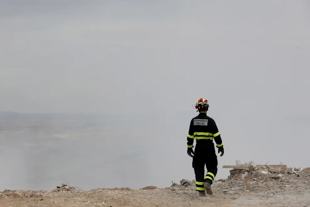Incendio en la escombrera de Teruel.